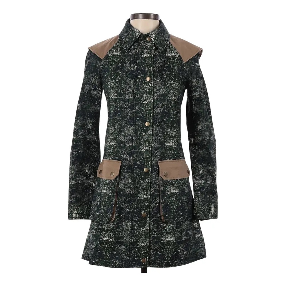 Gryphon Hamilton Green Patch Pocket Equestrian Trench Coat Sz. Medium